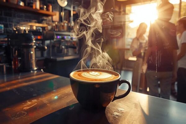Taza de café capuchino casero y cómo se hace con espuma cremosa