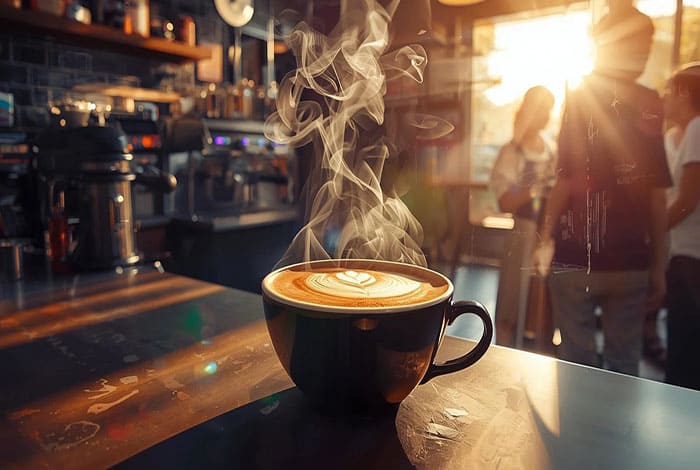 Taza de café capuchino casero y cómo se hace con espuma cremosa
