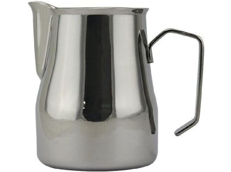 Jarra de leche Motta Europa de acero inoxidable profesional para texturizar leche y latte art.