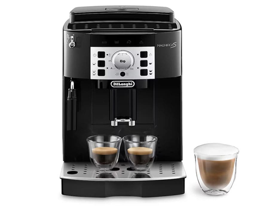 Cafetera De'Longhi Magnifica S negra con molinillo de acero inoxidable